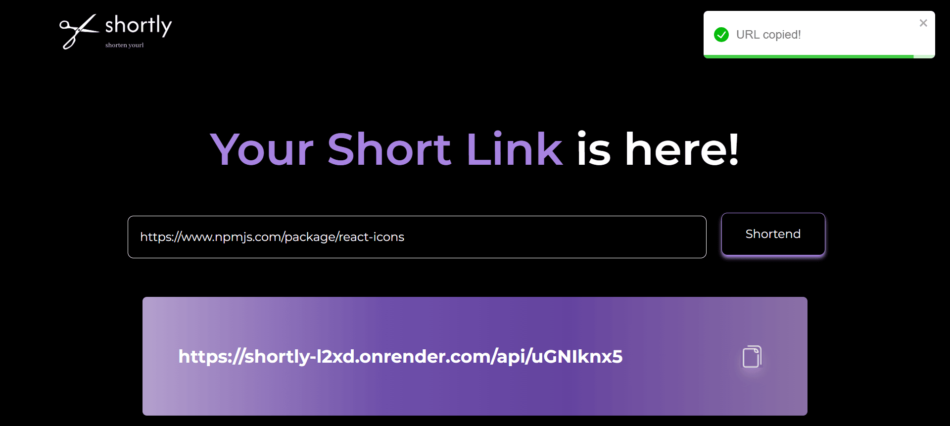 Shortly-URL Shortener